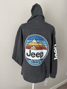 Jeep Black Pullover with White jeep Chest Print